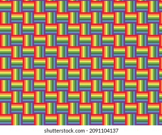 Illustration of wallpaper, background and flag with rainbow-colored pattern