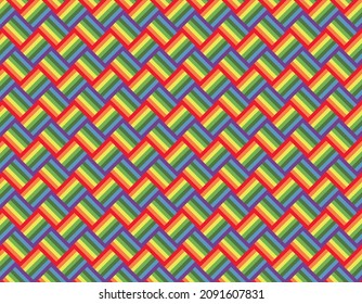 Ilustración de papel pintado, fondo y bandera con un patrón de color arcoiris