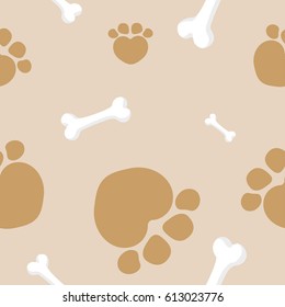 Illustration wallpaper background, wallpaper with pets paws and bones. Ideal for visual communication, veterinary information and institutional material