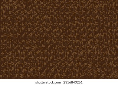 Illustration wallpaper of cuneiform script character on brown color background.