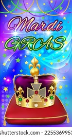   Illustration wallpaper for phone with crown and beads