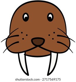 Illustration of Walrus Head Illustration