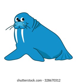 illustration of walrus on white background