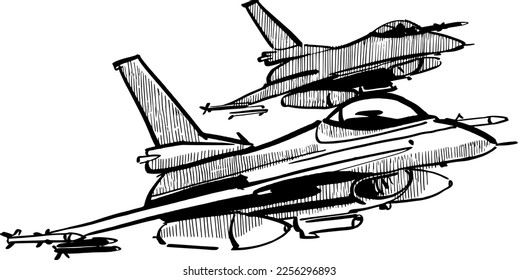 illustration of a war plane on a white background