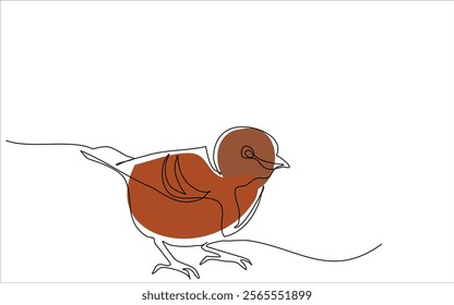 illustration of a warbler bird with line art