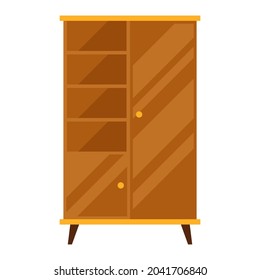 Illustration of wardrobe. Interior object and home design creation.