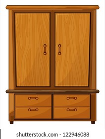 Illustration of a wardrobe on a white background