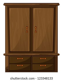 Illustration of a wardrobe on a white background