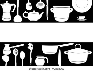 illustration with ware on black background