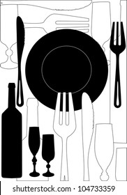 illustration with ware on white background