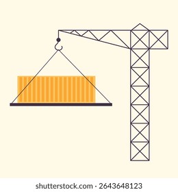 Illustration of an Warehouse Box Container Crane