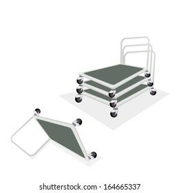 An Illustration of Warehouse or Construction Equipment, Hand Trucks or Dolly Trucks Isolated on White Background 