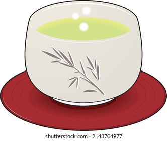Illustration of warm green tea