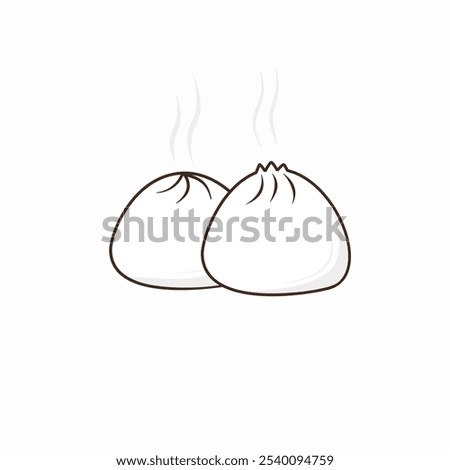 illustration of warm steamed buns