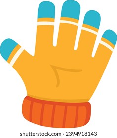 illustration of warm textile pair of winter gloves white on background vector