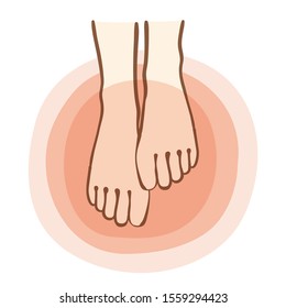 Illustration of warming the toes