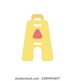 Illustration of warning board flat icon vector design. Caution wet floor icon design illustration. 
