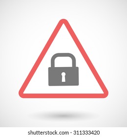 Illustration of a warning sign with a lock pad