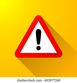 Illustration of warning sign on yellow background