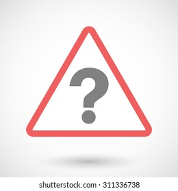 Illustration of a warning sign with a question sign