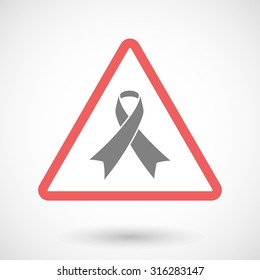 Illustration of a warning signal with an awareness ribbon