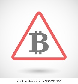 Illustration of a warning signal with a bit coin sign