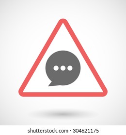 Illustration of a warning signal with a comic balloon