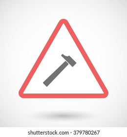 Illustration of a warning signal with a hammer