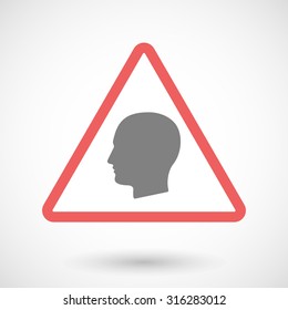 Illustration of a warning signal with a male head