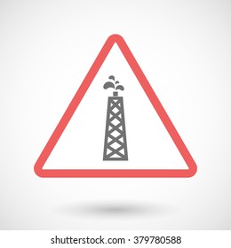 Illustration of a warning signal with an oil tower