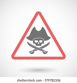 Illustration of a warning signal with a pirate skull