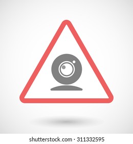 Illustration of a warning signal with a web cam
