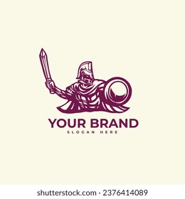 Illustration warrior Logo Concept template vector