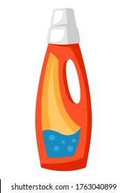 Illustration of washing detergent bottle. Icon or image for laundry service.