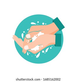 illustration of Washing Hands with sanitizers for stop some viruses such as coronavirus