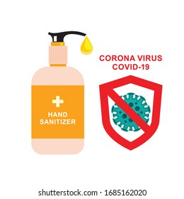 illustration of Washing Hands with sanitizers for stop some viruses such as coronavirus