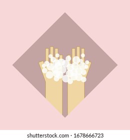 Illustration of Washing Hands with Soap