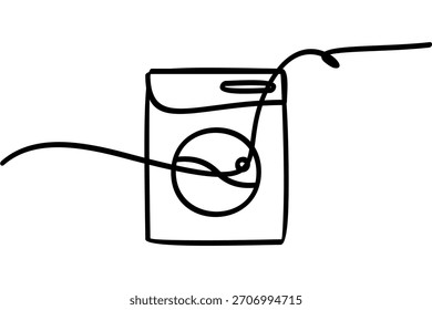Illustration of a washing machine with a continuous line design. An interesting abstract line art design.