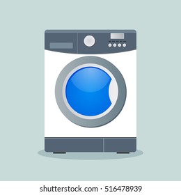 Illustration of washing machine flat design concept