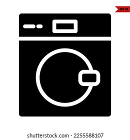 illustration of washing machine glyph icon