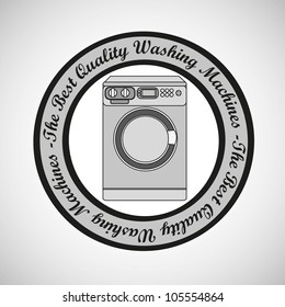 Illustration of a washing machine, isolated on white background, vector illustration