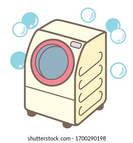 It is an illustration of a washing machine that cleans laundry