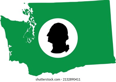 illustration of Washington state with George Washington