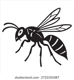 Ilustración de un Vector de silueta de avispa