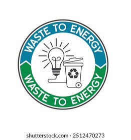 illustration of waste to energy, vector art.