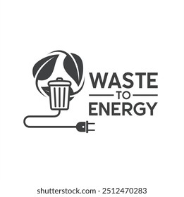 illustration of waste to energy, vector art.