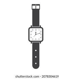 ilustración de reloj, blanco y negro, arte vectorial.