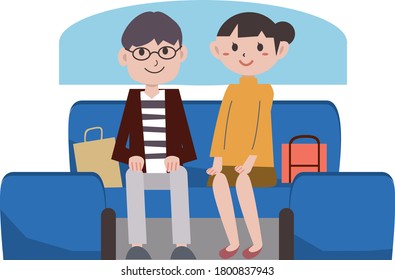 Illustration of watching a movie at the cinema
