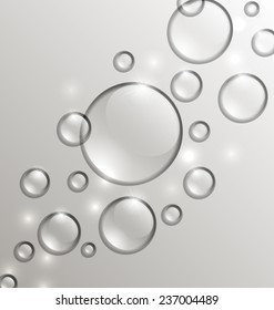 Illustration water abstract background with drops, place for your text - vector