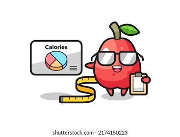 Illustration of water apple mascot as a dietitian , cute style design for t shirt, sticker, logo element